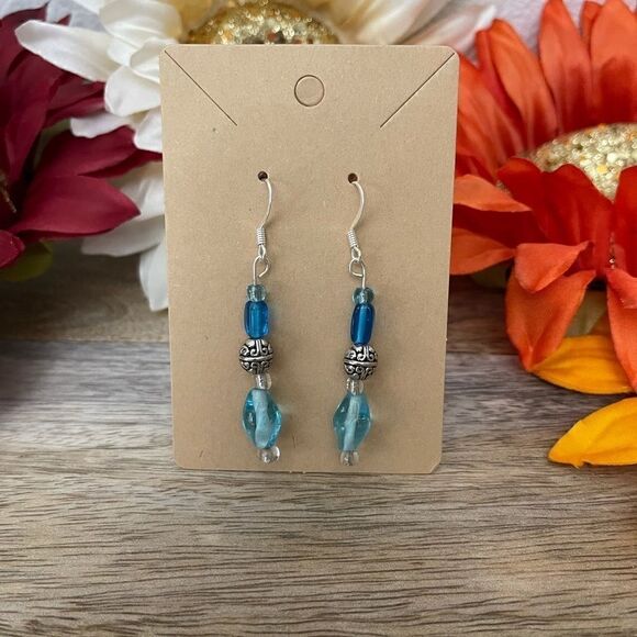 Glass Bead Handmade Earrings NWOT  - Picture 1 of 2